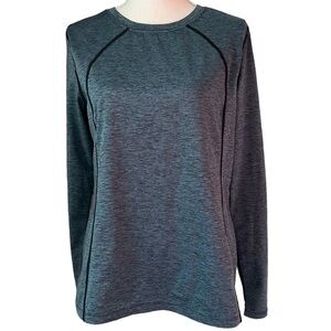 KERRITS WOMENS BLUE LONG SLEEVE ATHLETIC TOP SIZE LARGE